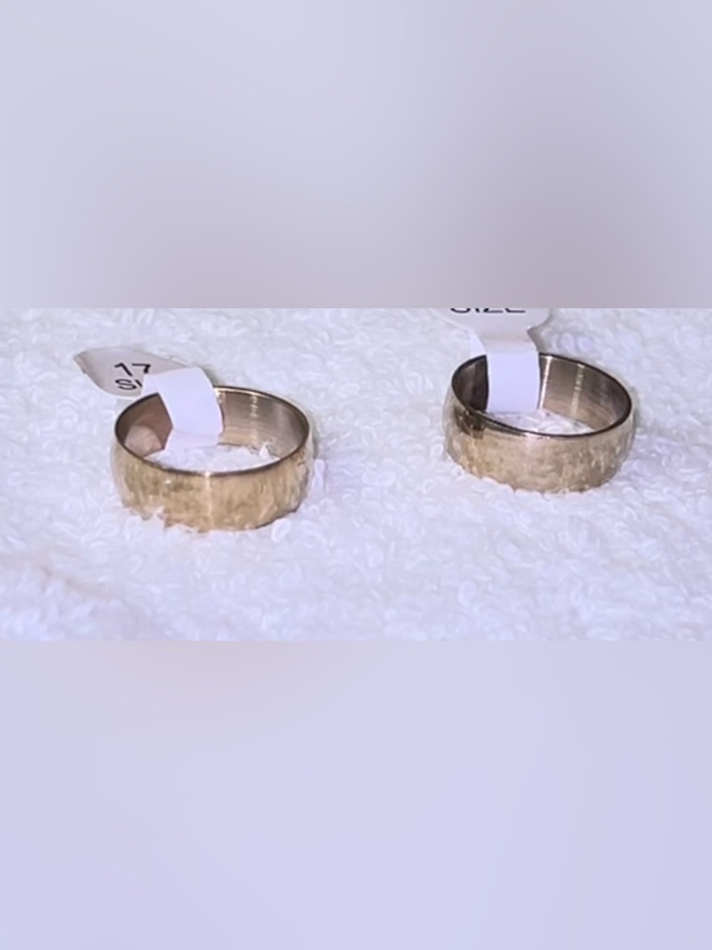 Gold-Tone Hammered Wedding Band - Size 16 & 17 - Picture 2 of 5